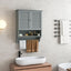Armario baño pared estante ajustable botiquín gris
