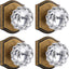 Perillas puerta cristal vintage latón pack 4