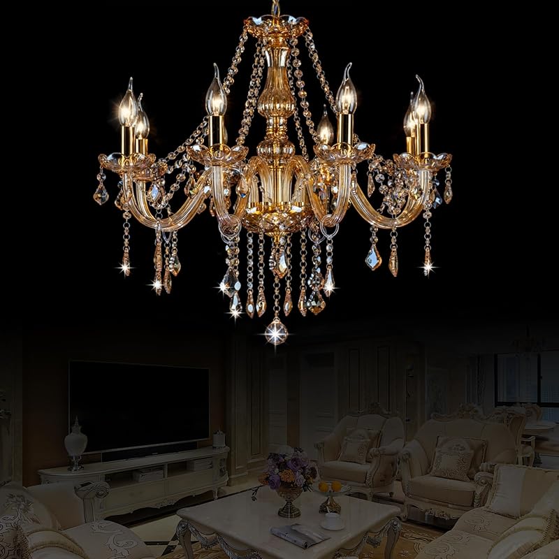 Candelabro de velas K9 8 luces cristal moderno para comedor