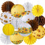 Set 18 Pzas Faroles Girasol Papel Amarillo Blanco