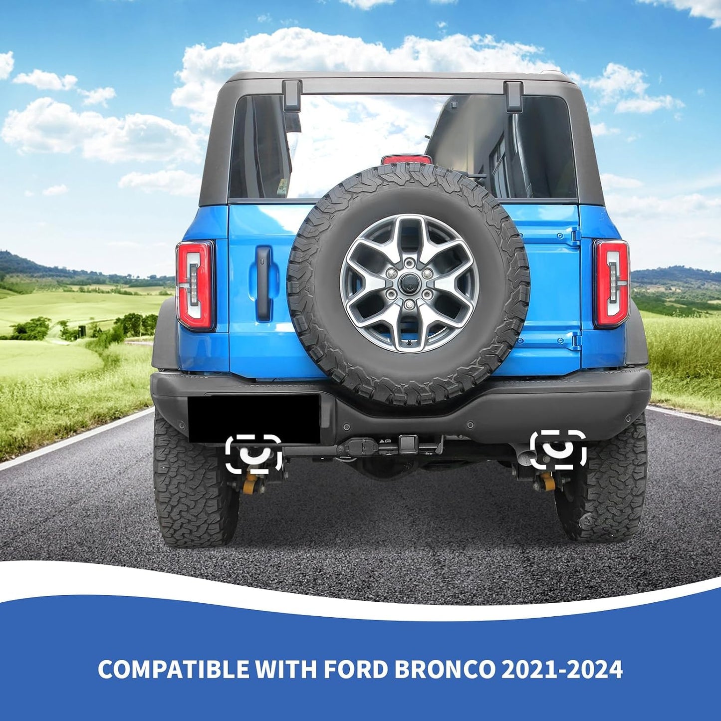 Cobertura enganche remolque Bronco 2021-24 blanco