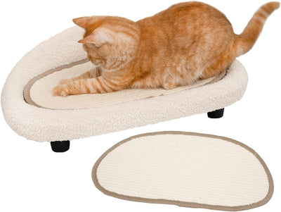 Cama rascador sisal para gatos con almohadilla repuesto blanco roto