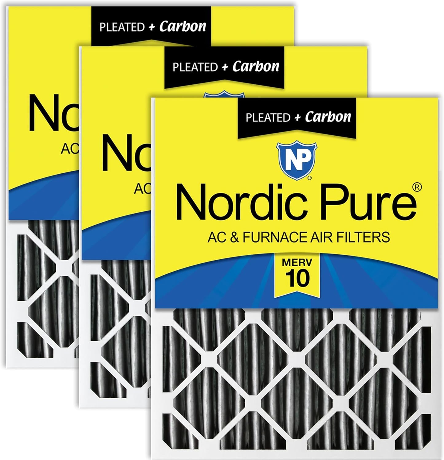 Filtros aire horno MERV 10 plisados carbono pack 3