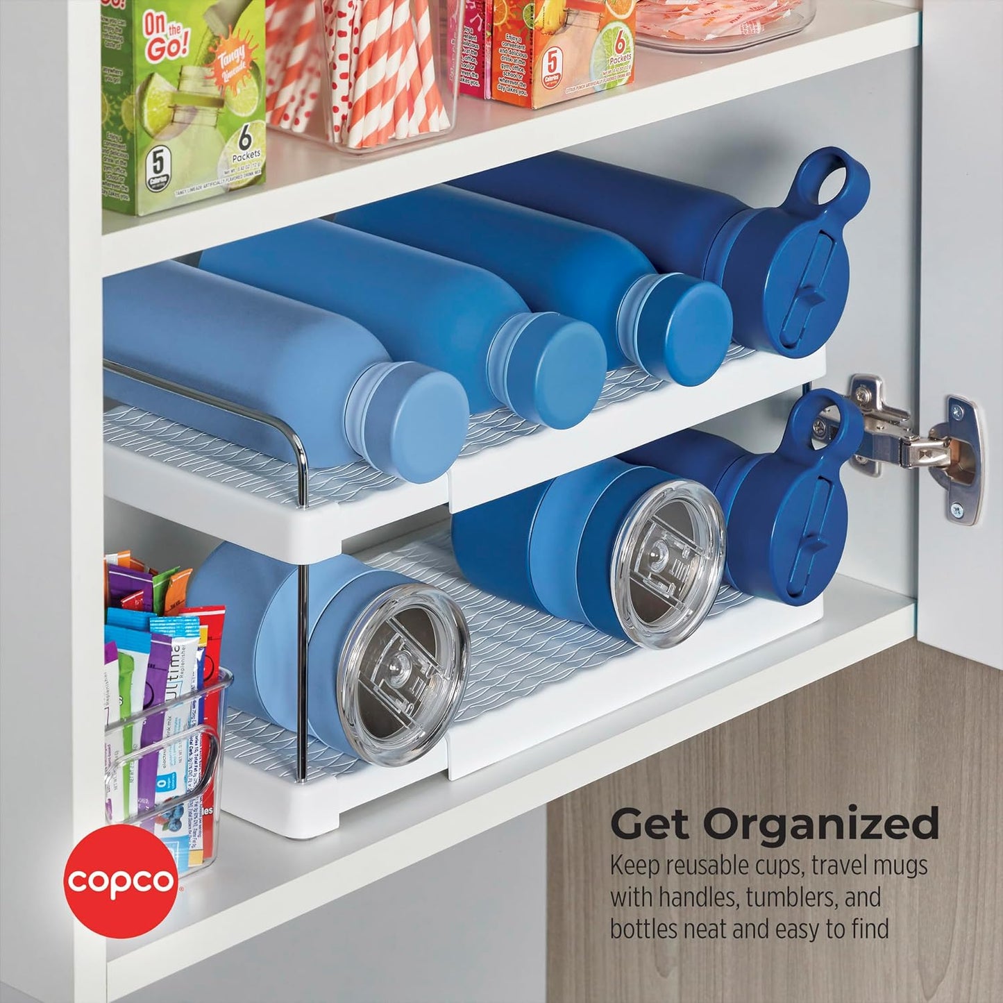Organiz. hidratación con estantes plástico ajustable cocina