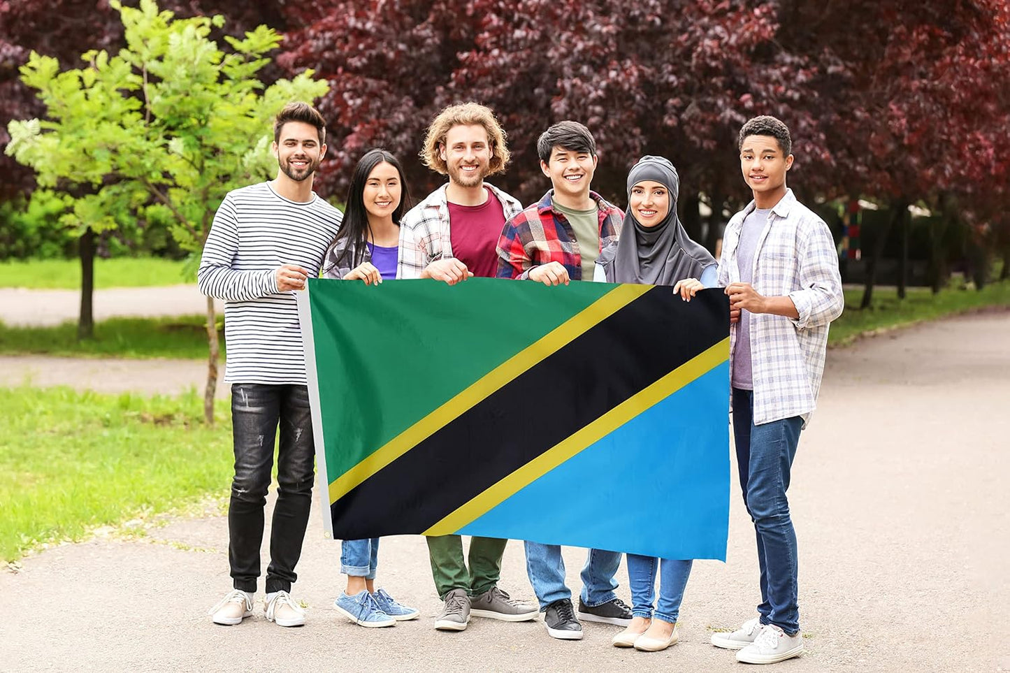Bandera Tanzania 3x5ft poliéster grueso resistente ojales latón