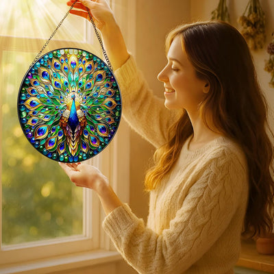 Atrapasol vidrio emplomado 8 pulg colgante para ventana