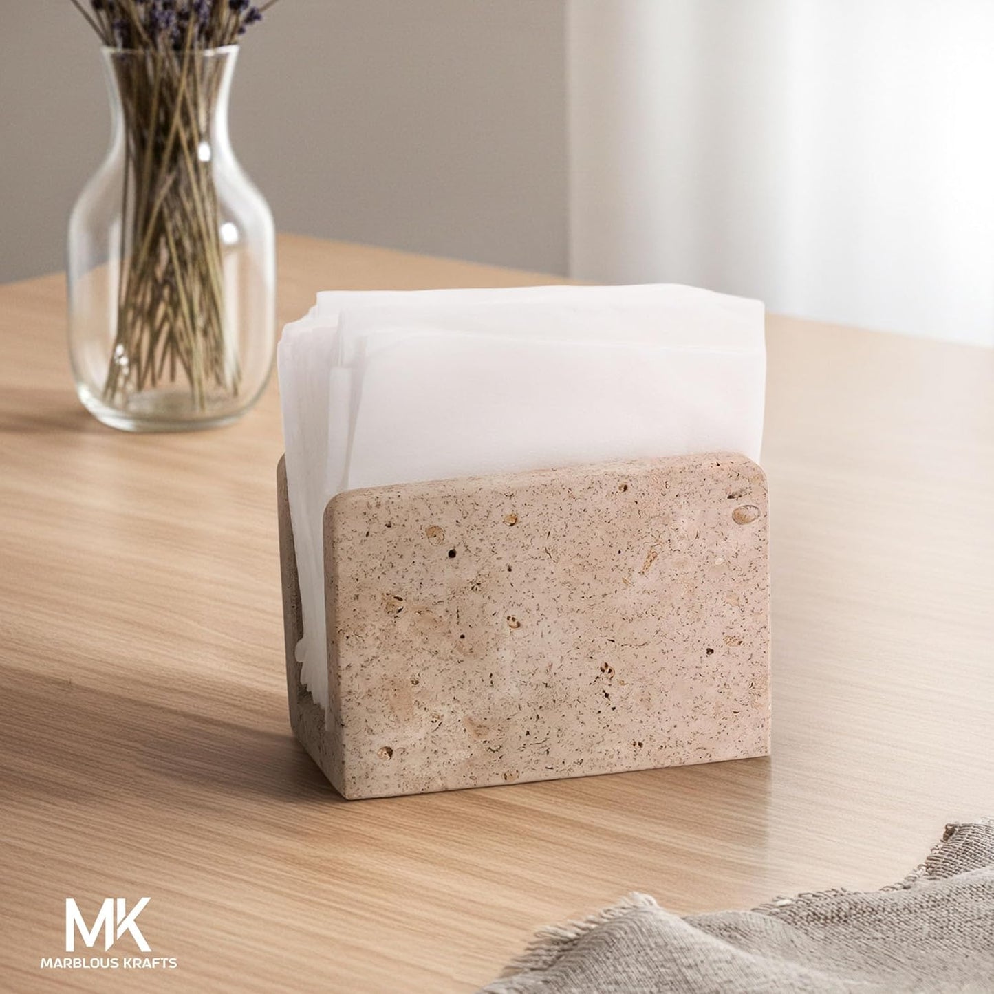 Servilletero mármol 3pulg decoración mesa cocina