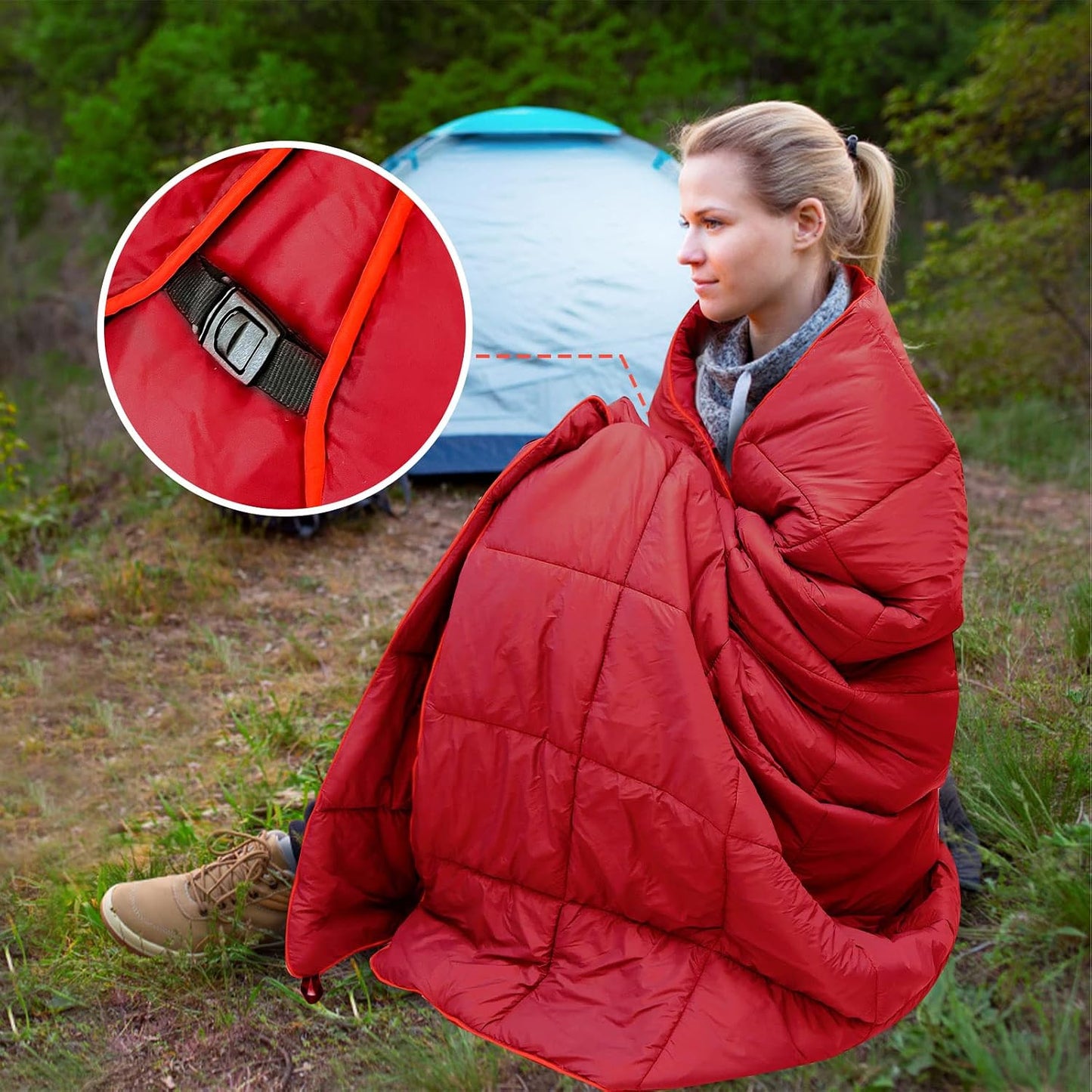 Manta hinchable campamento estampada impermeable viaje