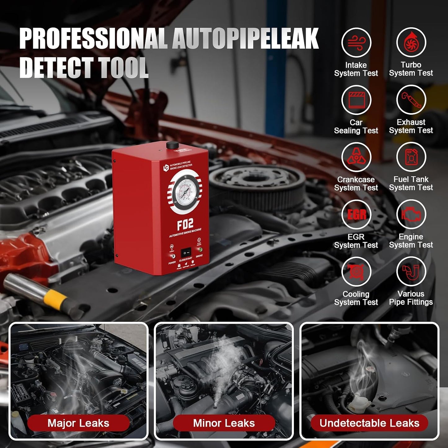 Máquina humo coche medidor presión detector fugas EVAP 12V