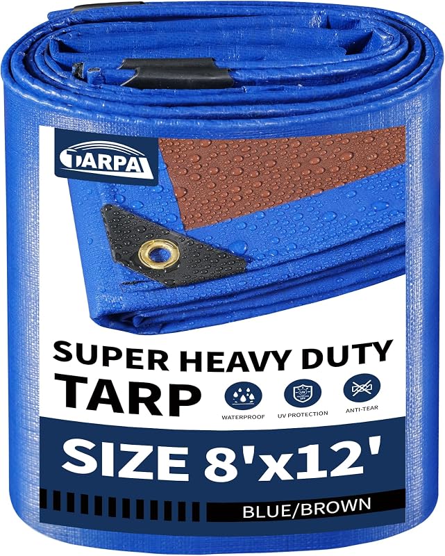 Lona Impermeable 8x12ft 16 Mil Ojales Metal Resistente UV