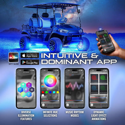 Tiras LED Underglow carrito golf RGB 4 Pzas
