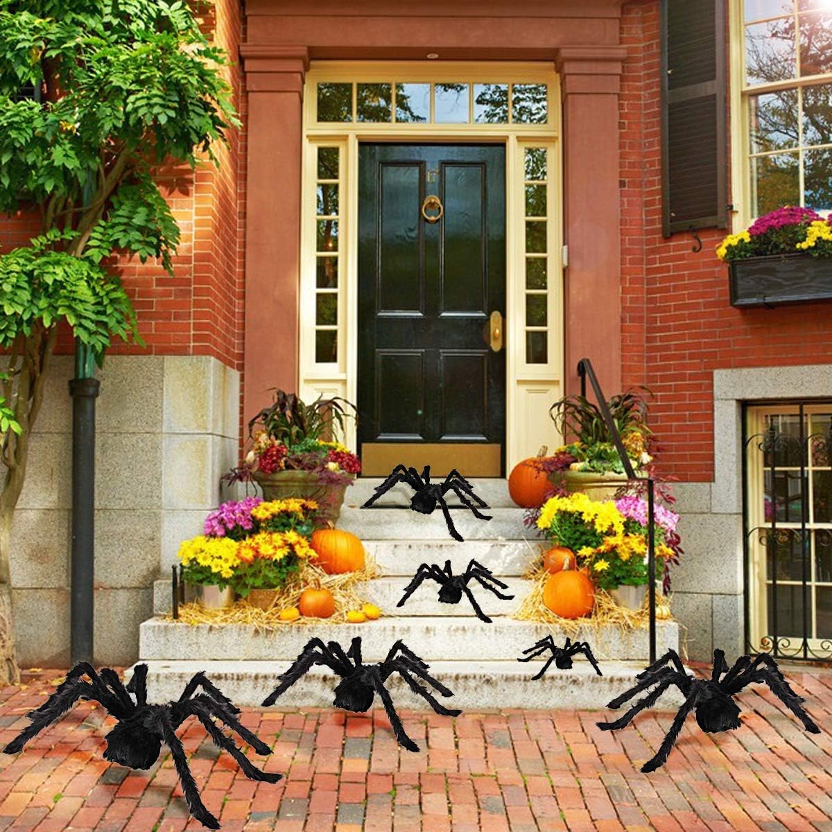 6 Arañas Peludas Realistas para Halloween Interior Exterior