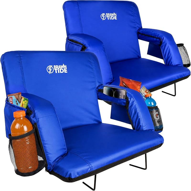 Asiento estadio 2 Pzas con respaldo acolchado 4 bolsillos