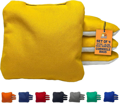 Juego 4 bolsas Cornhole 6x6pulg resina plástico lona gamuza