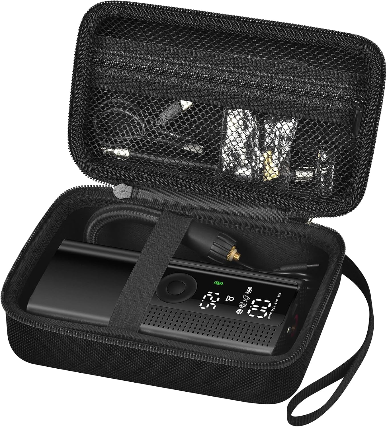 Funda compresor aire portátil para inflador neumáticos negro