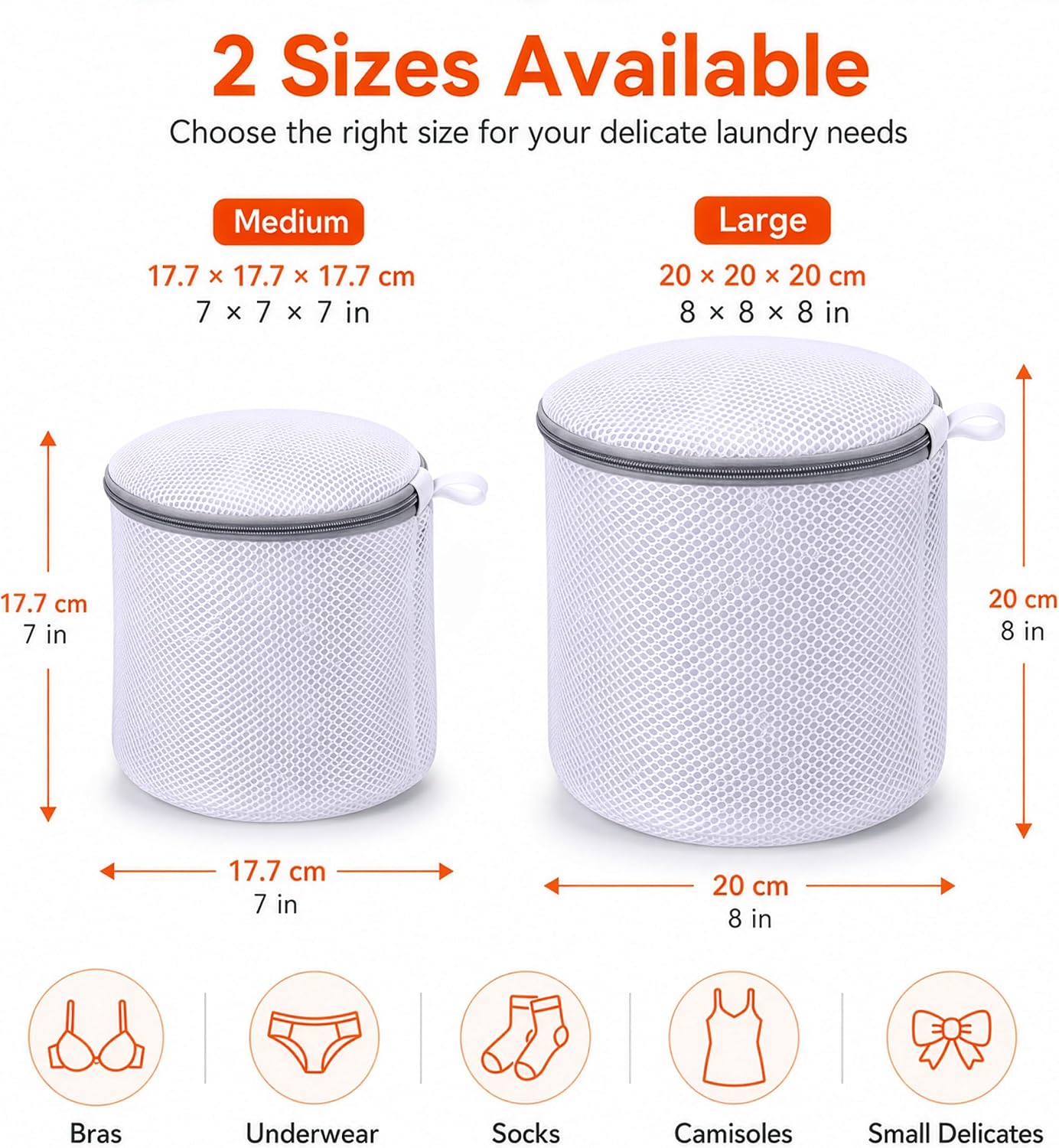 Bolsa lavado sujetador 7" 3 Pzas Mediana