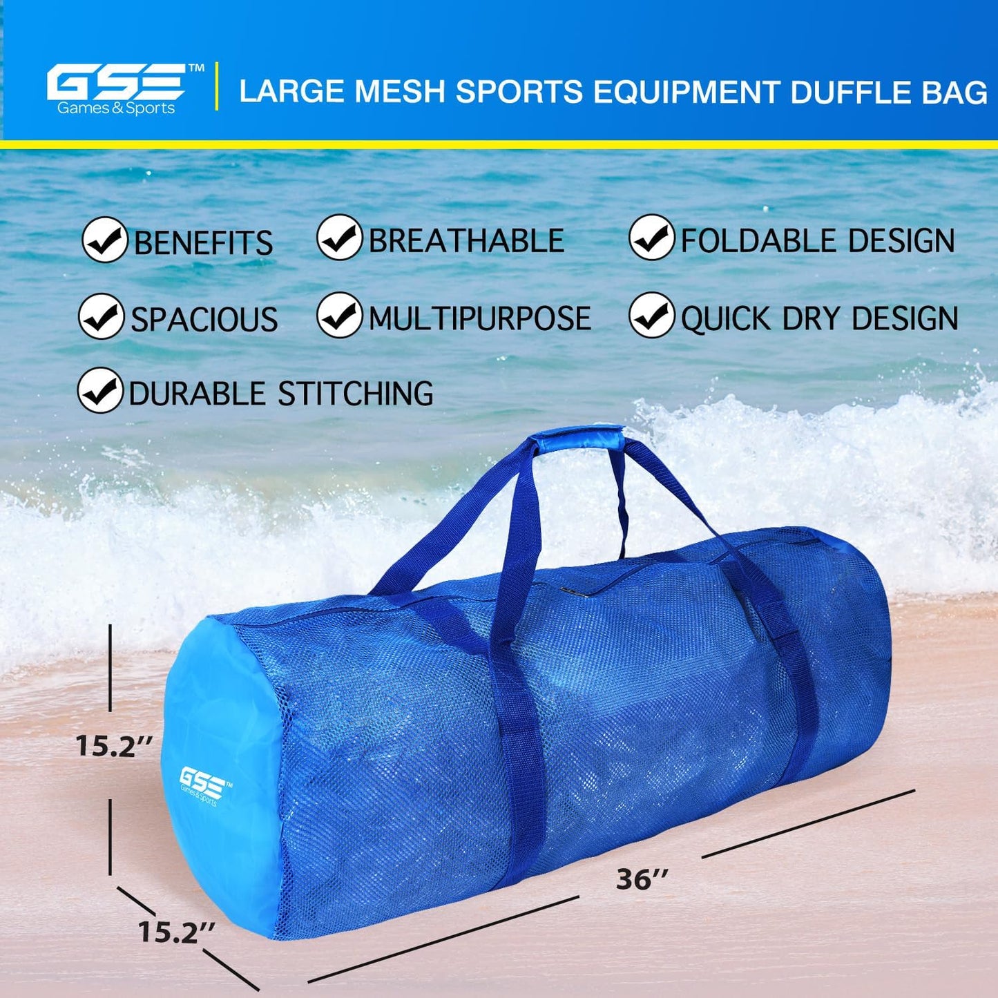 Bolsa buceo con cremallera azul para deportes