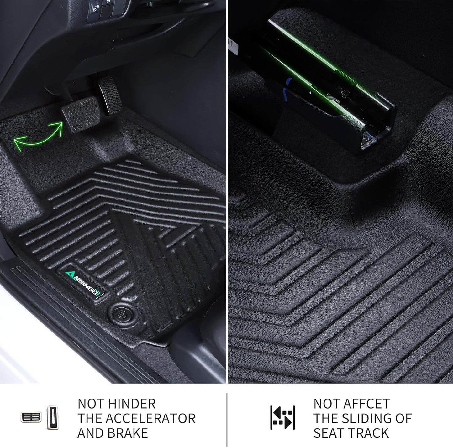 Tapetes piso auto impermeables TPE set completo negro