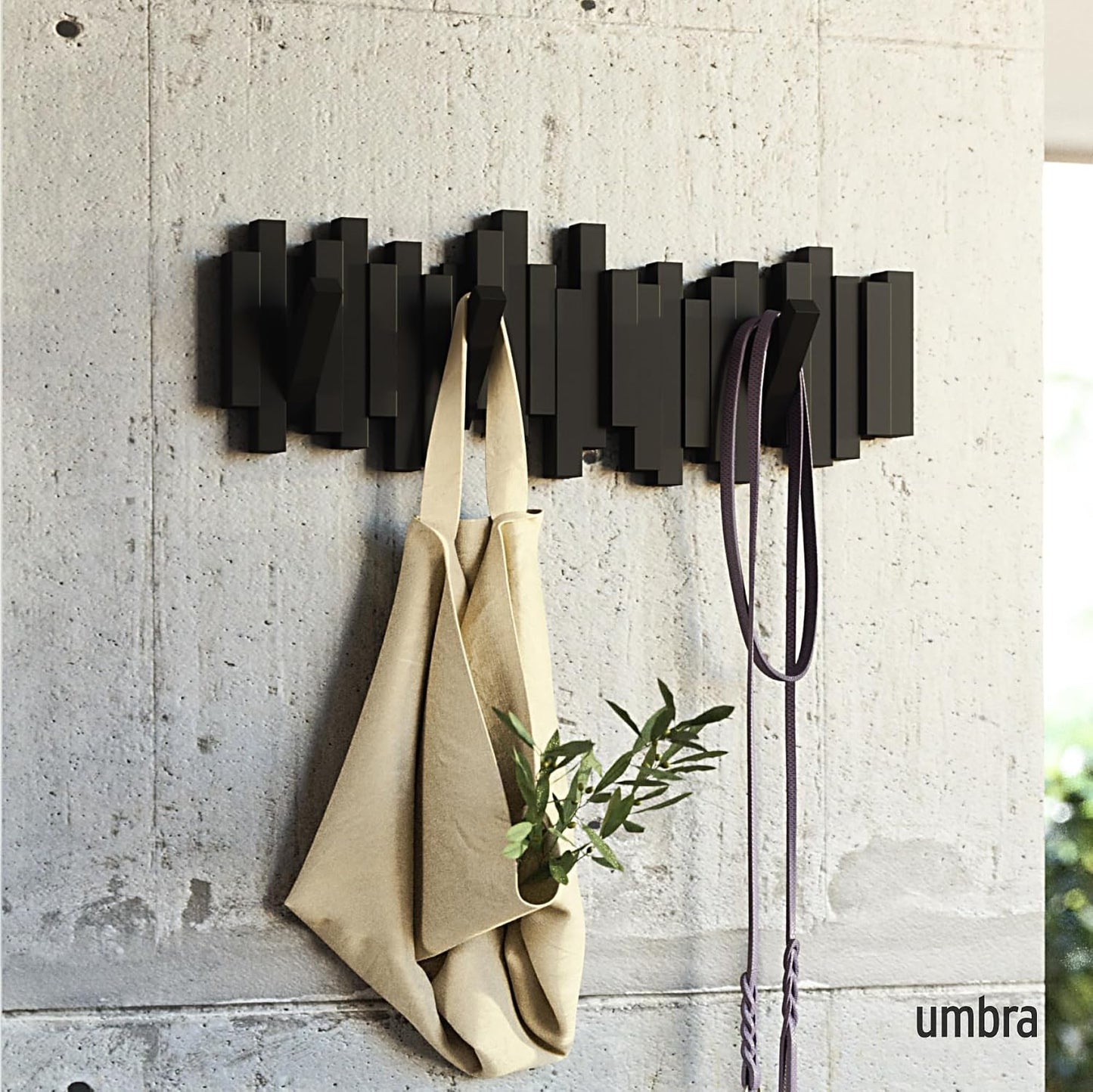 Perchero pared barras 5 ganchos
