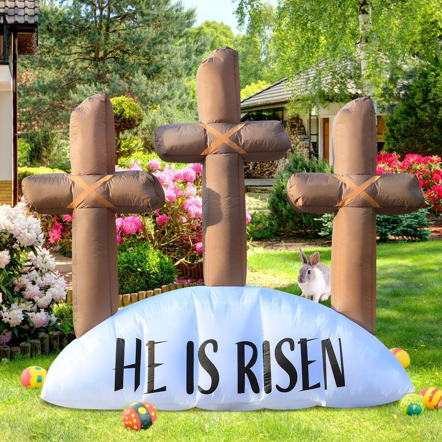 Decoración inflable Pascua 6ft con luces LED patio exterior