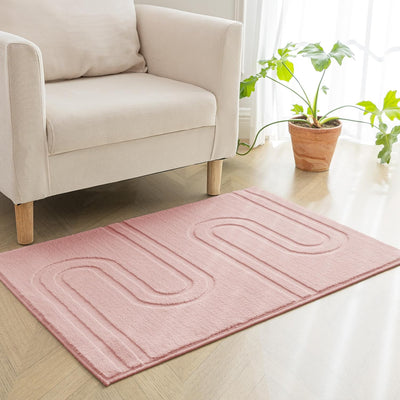 Alfombras interiores suaves lavables 3x2ft rosa