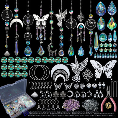 Kit 400 Pzas Atrapasoles DIY Prisma Cristales Arcoíris