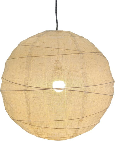 Farol lino redondo 19.69pulg pantalla tela beige plegable