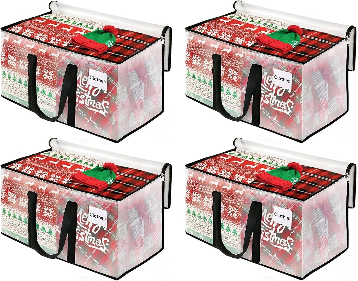 4 Pzas Bolsas Mudanza 125L Transparentes Reforzadas