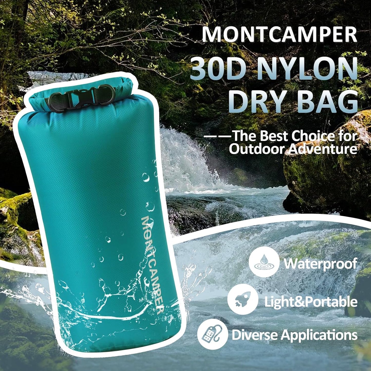 Bolsa seca impermeable de nylon 30D para aventuras