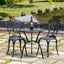 Set 3 Pzas Mesa Bistró Aluminio Sillas Negro