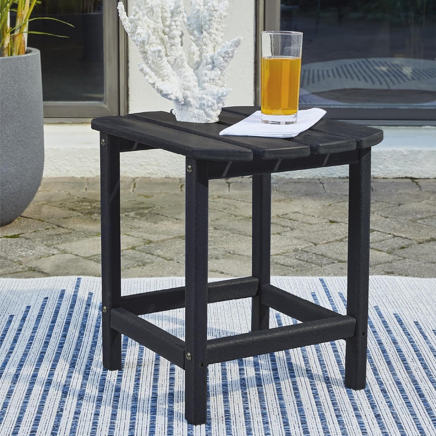Mesa auxiliar moderna exterior resistente color negro