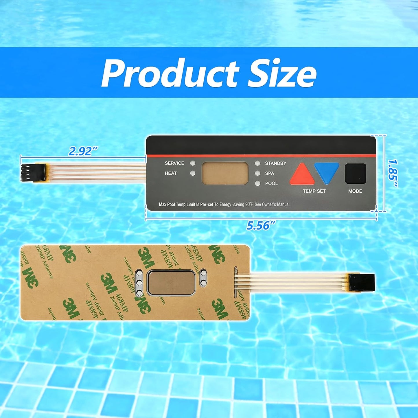 Membrana teclado calentador piscina comp H-Series