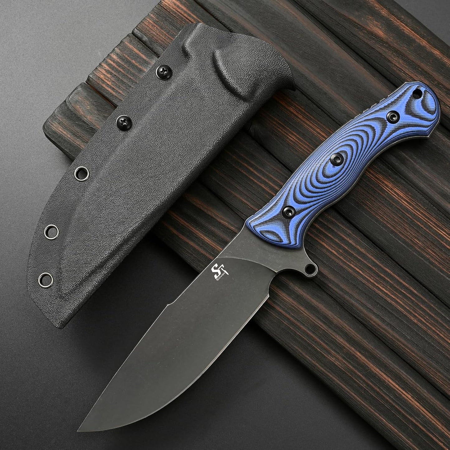 Cuchillo fijo EDC hoja N690 G10 azul
