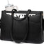 Bolsa mano cuero 15.6pulg soporte taza profesores trabajo negro