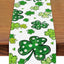 Mesa Camino San Patricio 72x13pulg trébol lino lunares