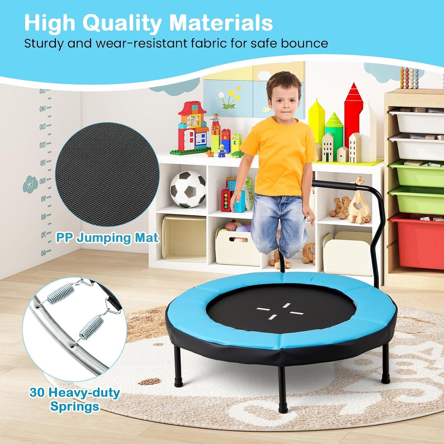 Trampolín fitness 40pulg para adultos con mango desmontable