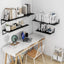 Estantes flotantes negros set 2 madera 24x12" sala cocina