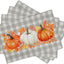 4 Manteles Individuales Otoño Naranja y Blanco Calabaza