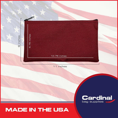 2 Pzas Bolsa Tela Cremallera 11x6pulg Borgoña