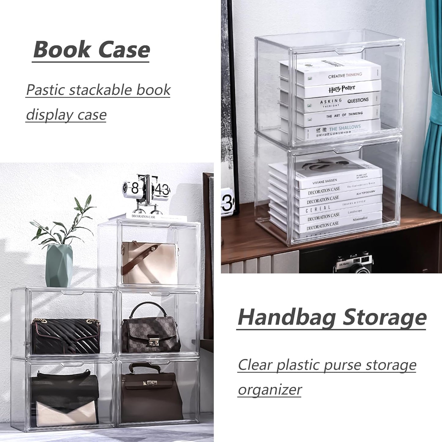 Caja acrílico plástico transparente con tapa magnética
