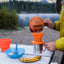 Taza plegable café flexible sin BPA para camping naranja