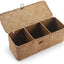 Cesta tejida rectangular con tapa para aperitivos y juguetes