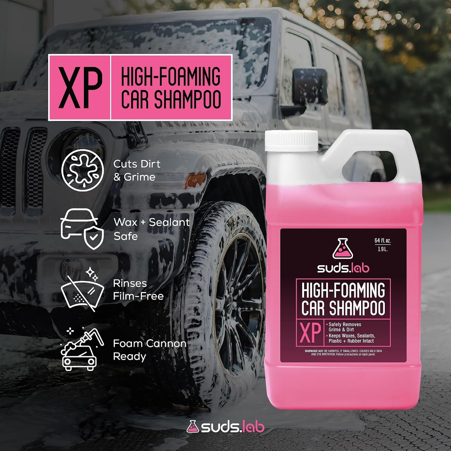 Champú exterior alta espuma para lavado autos 64oz