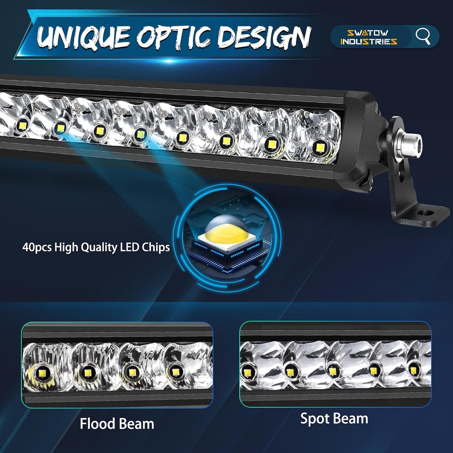 Barra LED 40" 200W para UTV ATV Wrangler F150 Ram