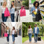 Paquete de 2 bolsas plegables lavables con soporte rosa y negro
