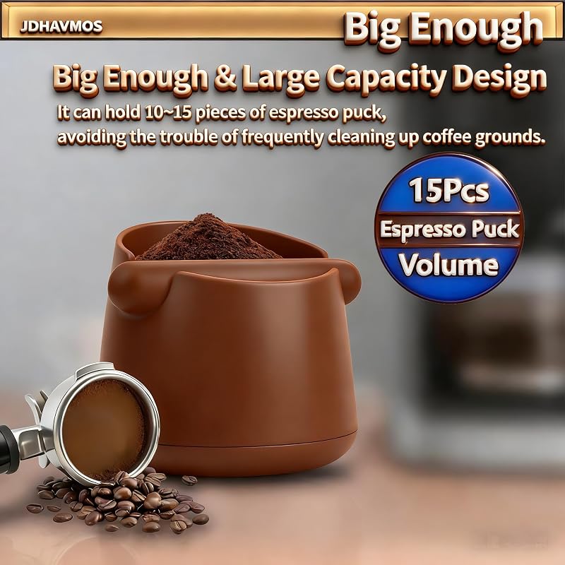 Caja golpe espresso base antiderrap toallas barista marrón