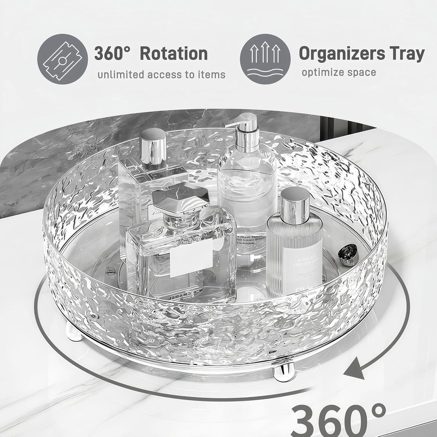 Organizador giratorio 11pulg para baño cocina tocador 360°