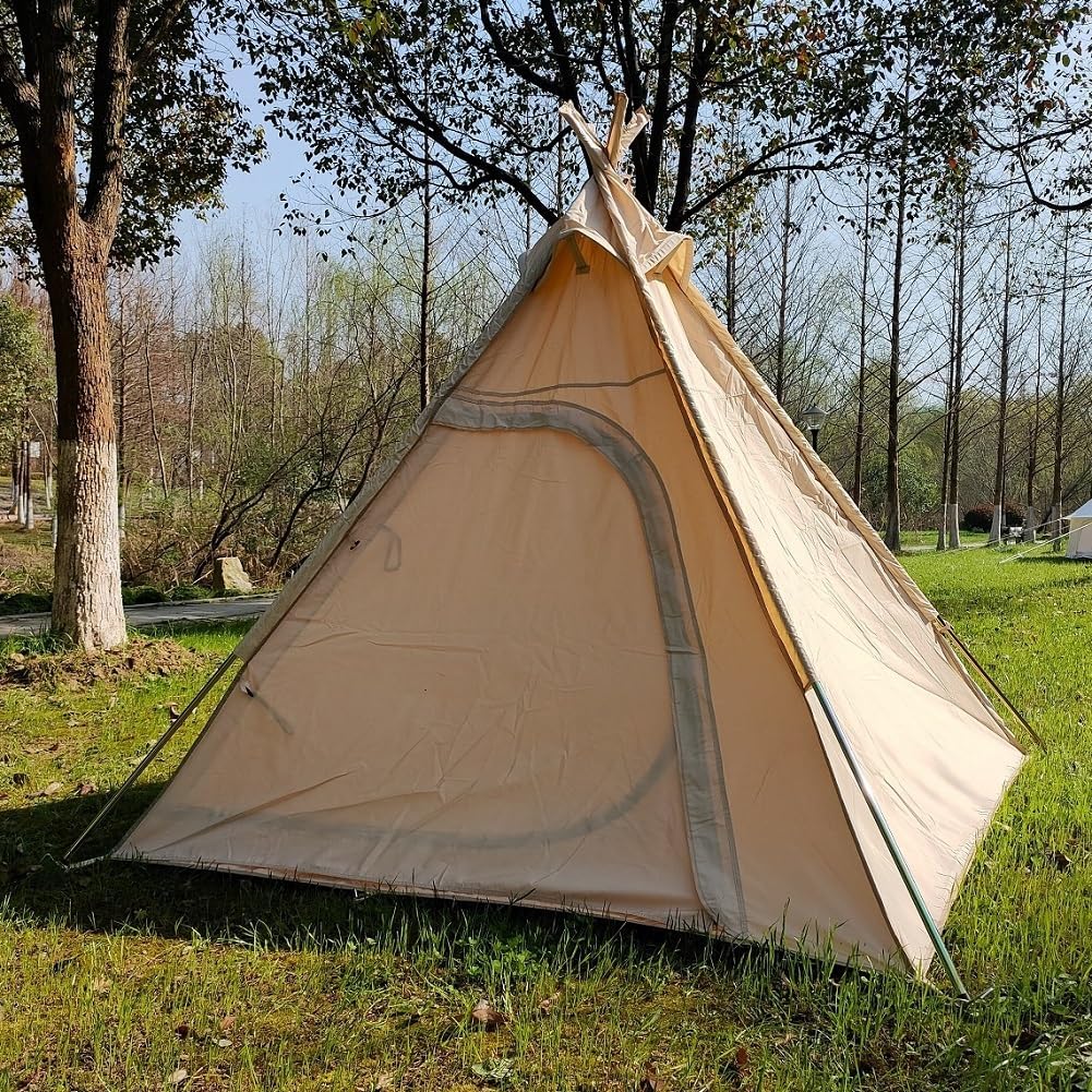 Tienda camping lona algodón 3 estaciones 2-3 personas