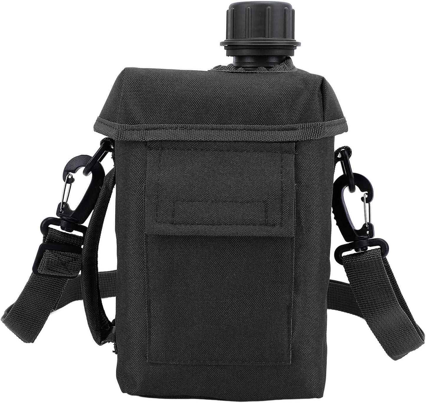 Cantina agua 2L portátil con bolsa cintura camping negro