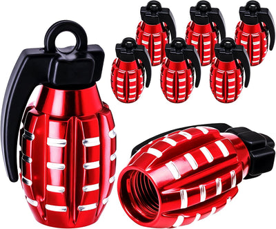 8 Pzas Tapas Válvula Neumático Aluminio Universal Rojo